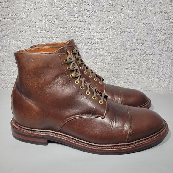 Grant Stone Cap Toe Men's Size US 9.5D Crimson Chromexcel Leather Lace Up Boots. - Picture 3 of 13